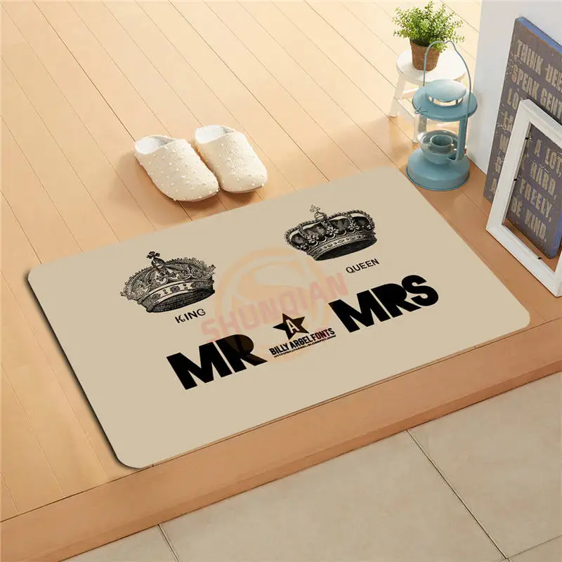 P-J/q42 Custom King And Queen Mr &amp Mrs дверной коврик домашний декор напольный коврики для