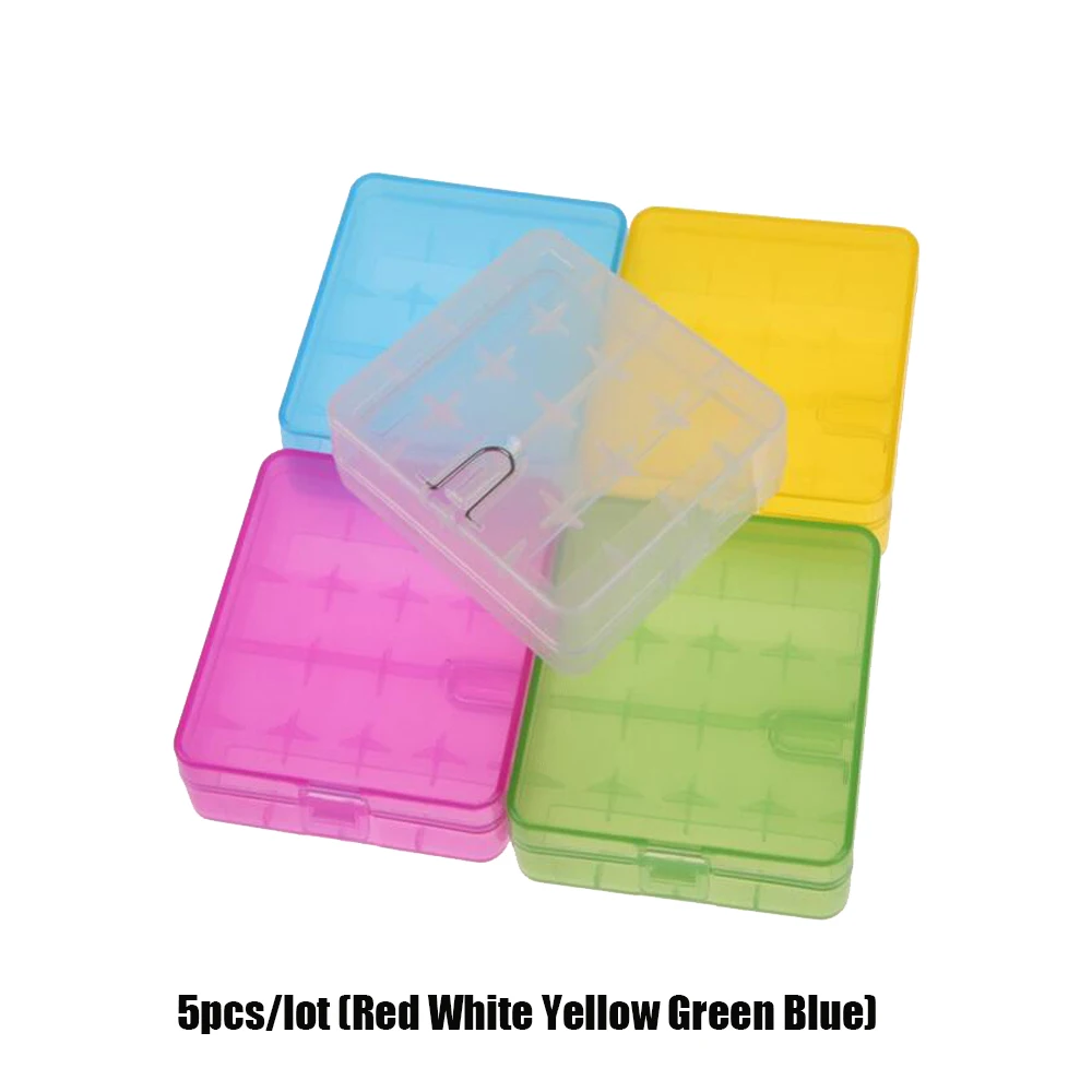 5pcs(5 Colors) 18650 Box Portable Hard Plastic Battery Case Holder Storage for 4-18650 battery Hook plastic box |