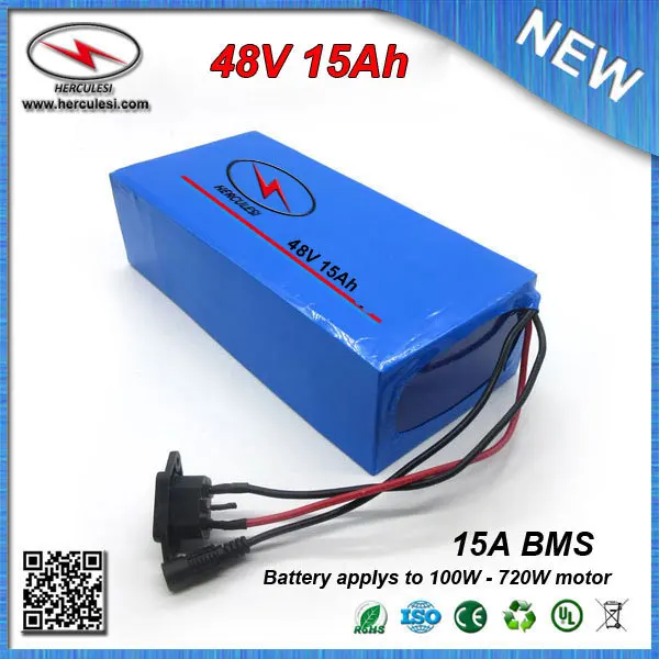 Высокое качество Samsung 18650 ячейки pvc обсаженных 48 В 15ah литий ионный аккумулятор