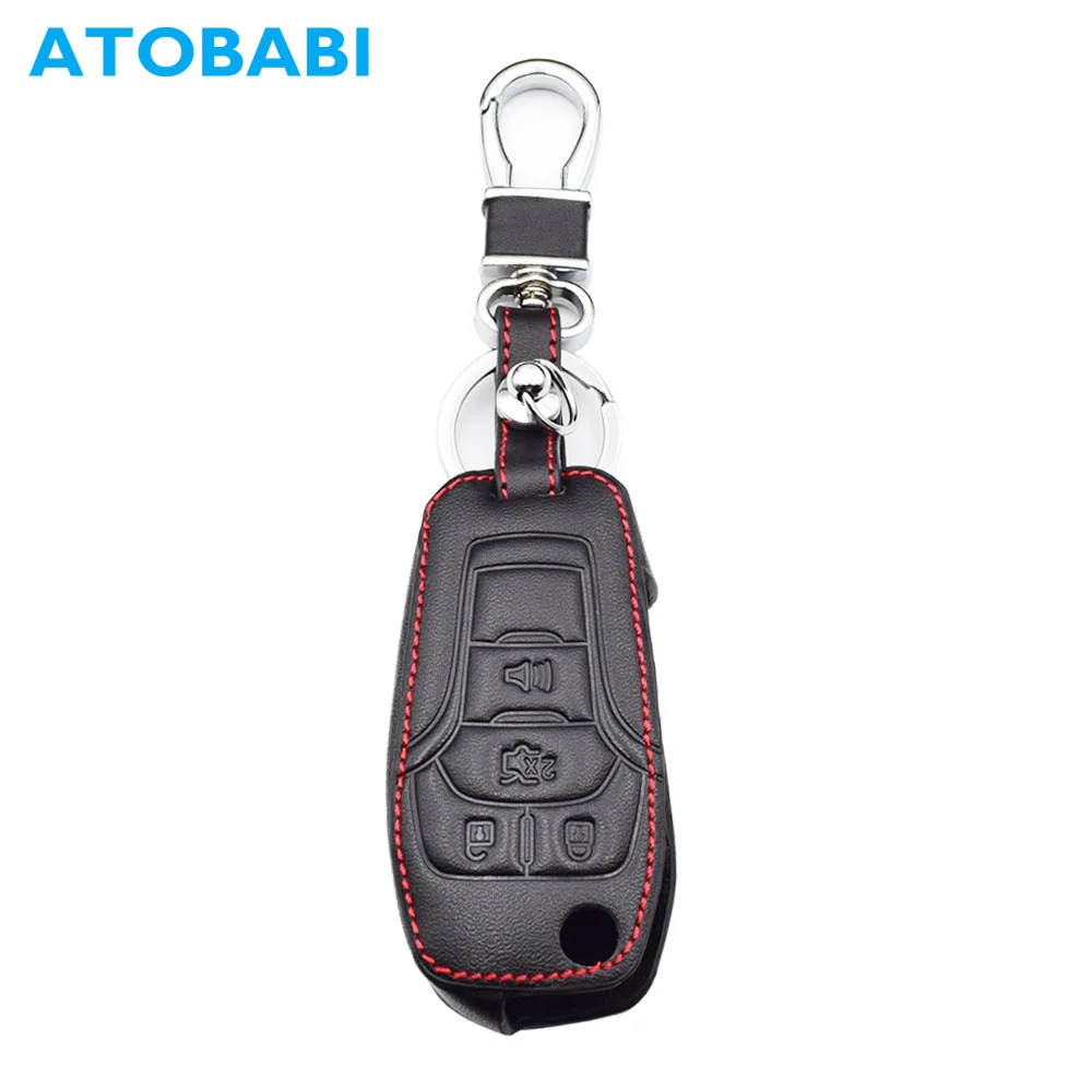 4 кнопки натуральная кожа чехол для ключей автомобиля брелок Ford F 150 W 250 350 Fusion