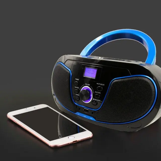 LONPOO CD плеер Bluetooth динамик Boombox AUX USB FM Радио беспроводной стерео портативный