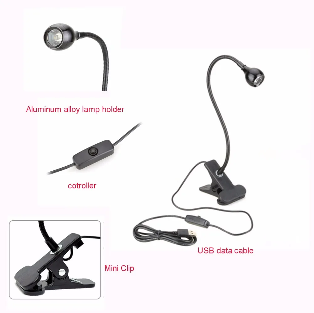 Регулируемая Гибкая настольная лампа USB в виде гусиной шеи для ухода за