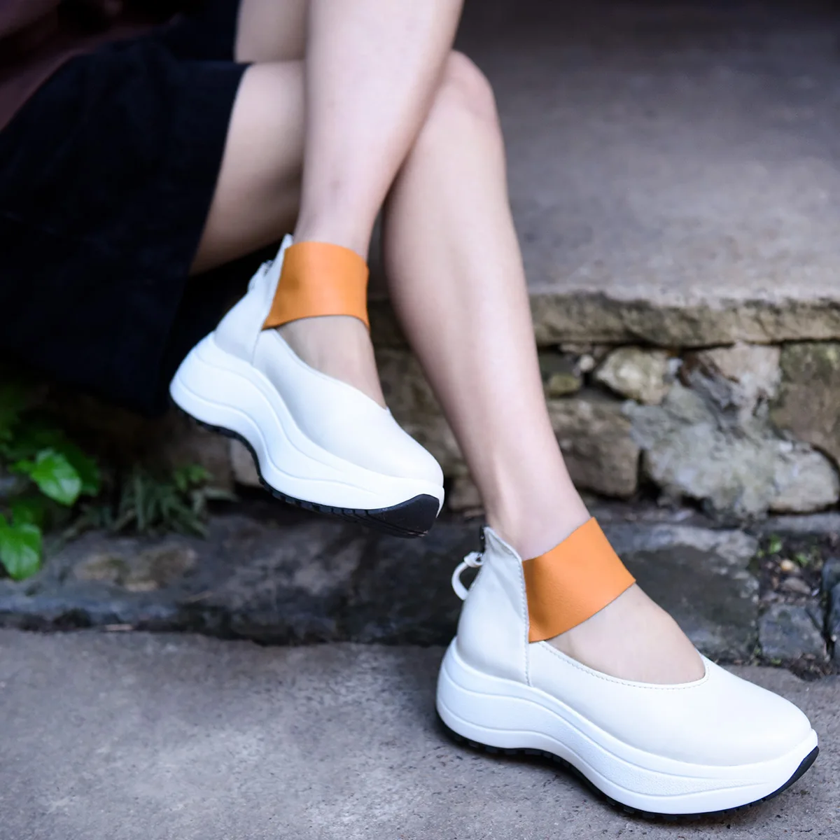 

Artmu Original Mixed Colors Sneakers Spring Thick Sole Genuine Leather Korean Shoes Platform Handmade Casual Sport Shoes 2002