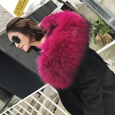 Rose red long Новинка, зимняя женская шуба из лисьего меха скорпиона, Длинная женская шуба Parker, женская шуба 563 - Цвет: Rose red long