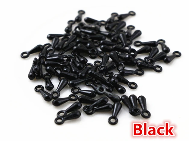 Black 7*3 мм, 100 шт./лот, 6 цветов, подвеска, ожерелье, концевые колпачки, подвески для ожерелья, браслета, серьги, ювелирные изделия, аксессуары для DIY - Цвет: Black