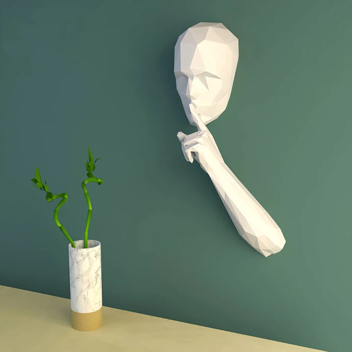 3D бумажная модель Подсказка о безмолвности Мужская бумага ремесло домашний