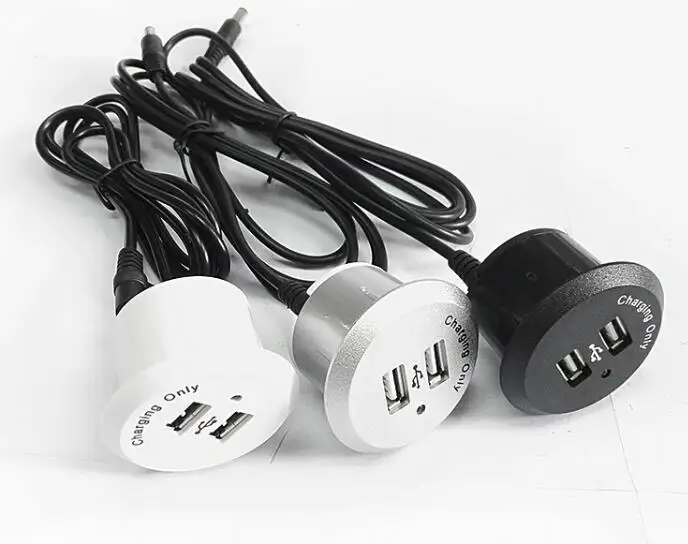 2019 круглая мини двойная USB зарядка розетка для мебели диван или край быстрое