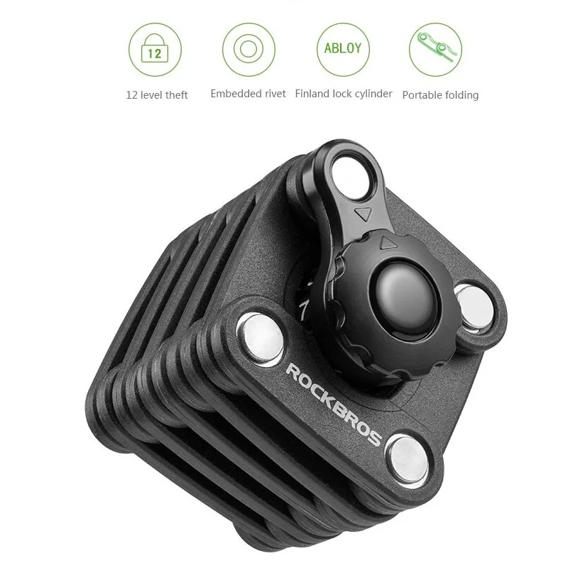 

Rockbros Password Bicycle Motorcycle Electronic Bike Lock Drill Resistant Anti-theft Cylinder Cycling MTB Mountain Bike Parts