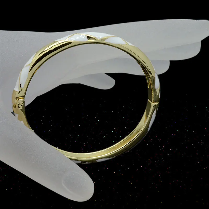 Vivari 2019 Модный женский круглый медный браслет с белым эпоксидным покрытием