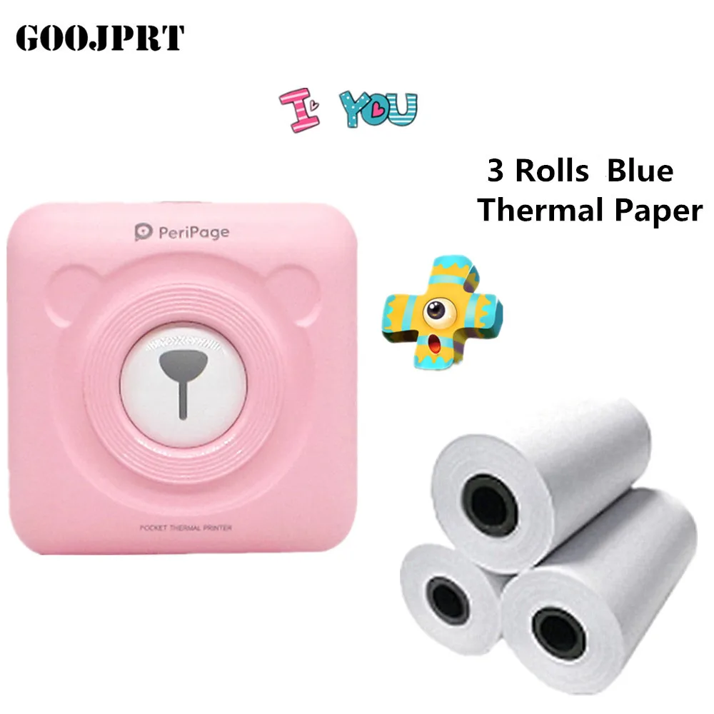 ADD-3 blue paper Портативный мини-принтер Peripage Bluetooth карманный мини-наклейка Термопринтер для Android iOS phone Oversea Version - Цвет: ADD-3 blue paper