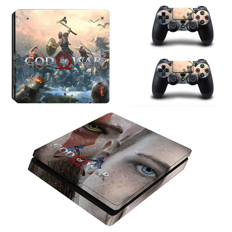 Игровая станция 4 Тонкая консоль и контроллер кожи наклейка s God of War скины для PS4 тонкая консоль и контроллер стикер - Цвет: YSP4S-2206