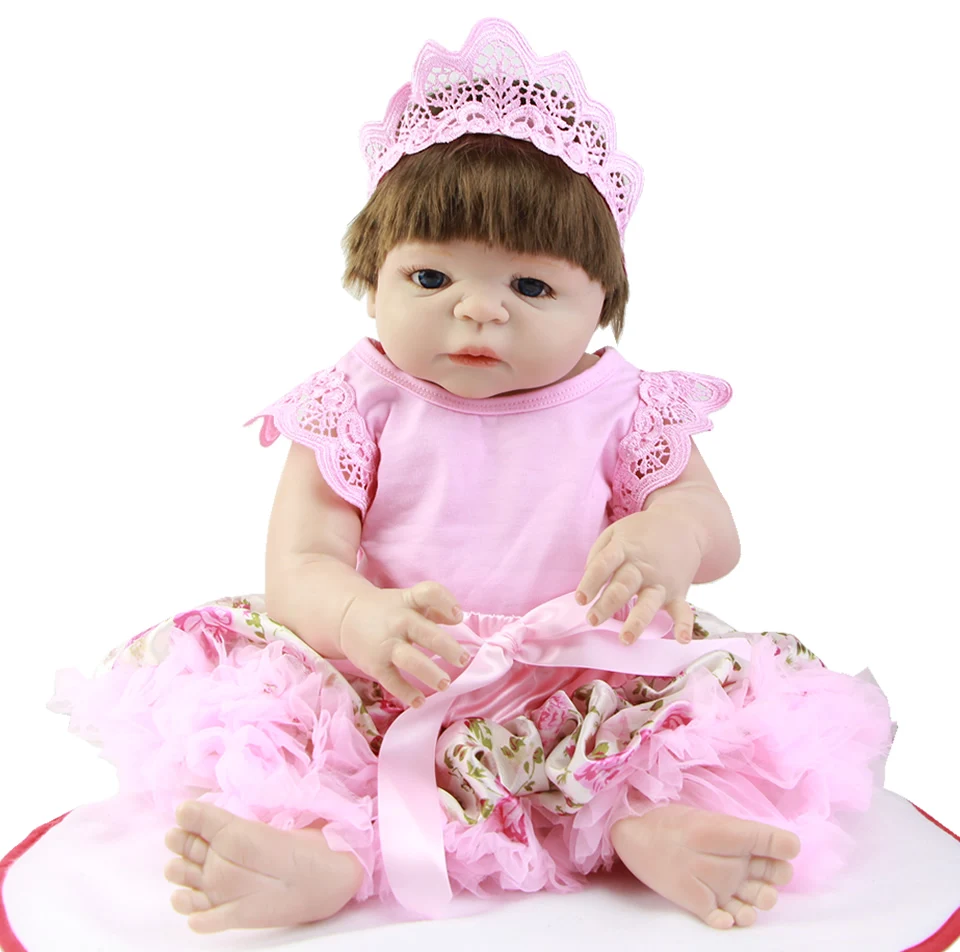 Hot Wholesale 23 Inch Full Silicone Reborn Baby Dolls Girls Realistic Adorable Red Skin For Kids Birthday Gifts | Игрушки и хобби