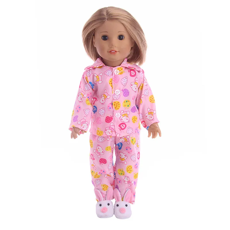 N1170 15 цветов, пижамы с героями мультфильмов и ночная рубашка, подходит для 18 дюймов, американский и 43 см, аксессуары для детской одежды куклы, игрушки для девочек, поколение, день рождения G - Цвет: N1170