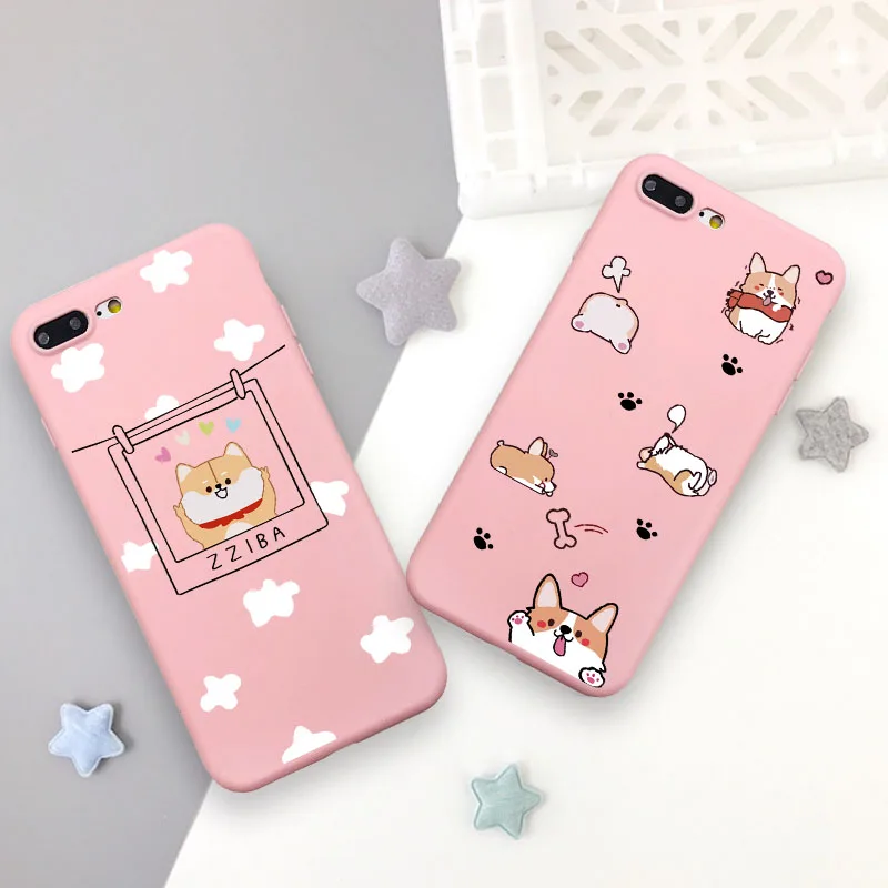 Мультяшный телефонный чехол Coque для iPhone 6 6S Plus X XR 5 SE милый розовый с животными