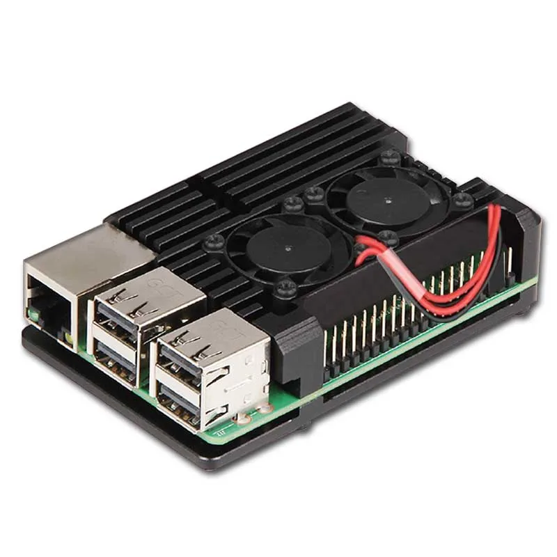 with fan Raspberry Pi общий алюминиевый сплав охлаждающий Корпус для Raspberry pi 2B/3B/3B - Цвет: with fan