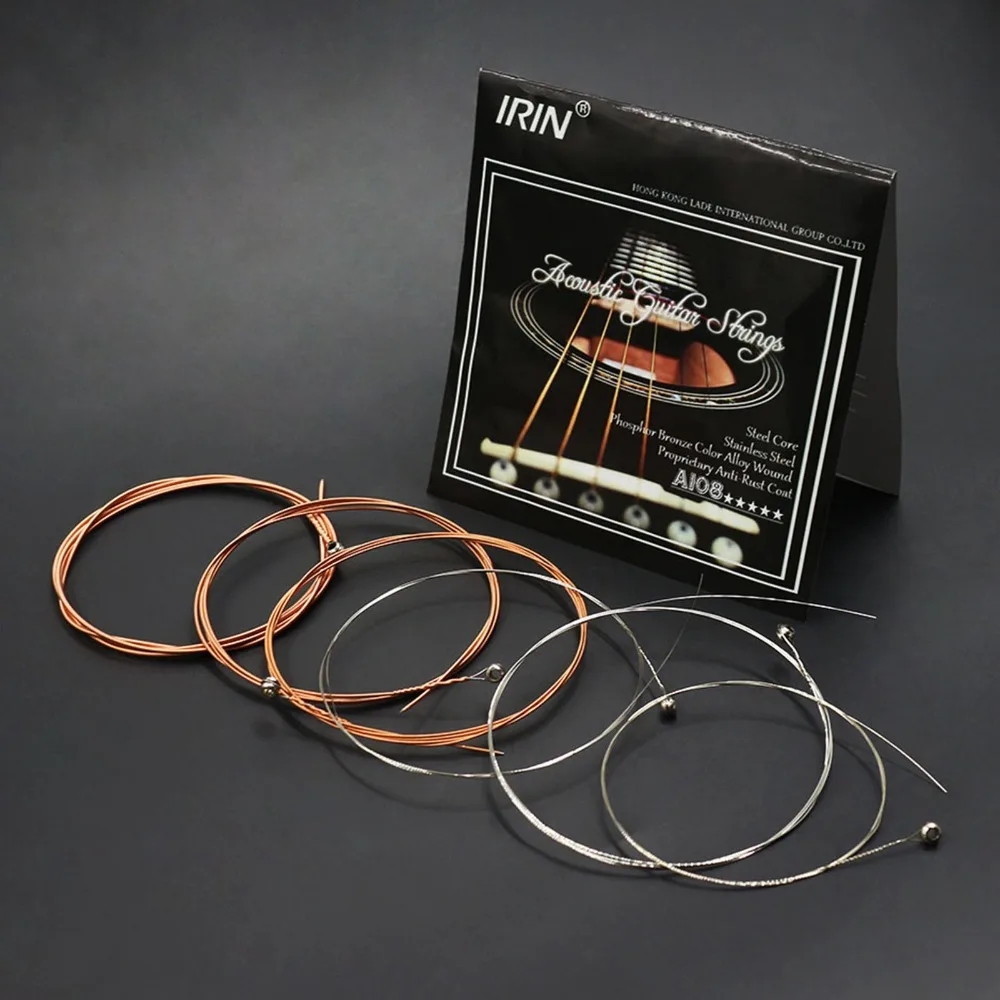 IRIN 4/4-1/8 фольклорная гитарная струна A108 аккорд из фосфорной бронзы 6 шт. в упаковке