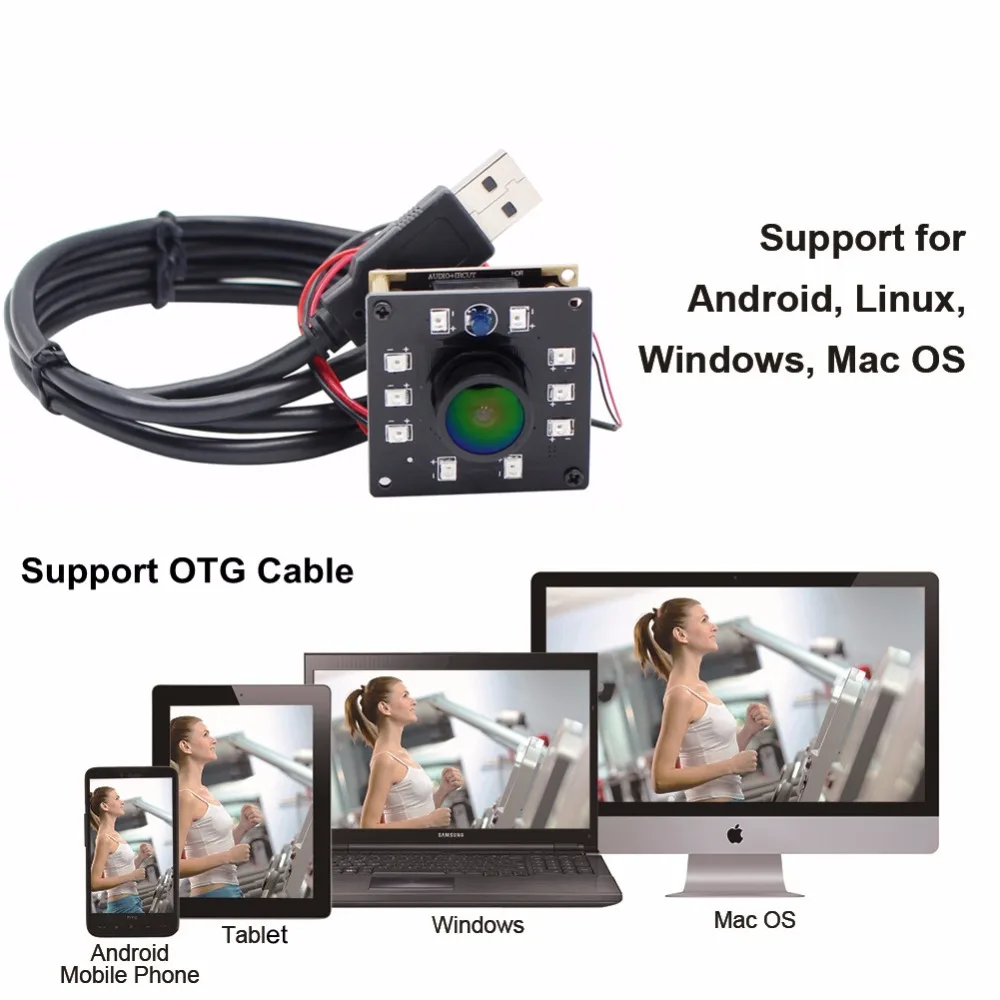ELP 2 мегапикселя Full HD 1080P инфракрасная UVC камера USB широкоугольная с ИК