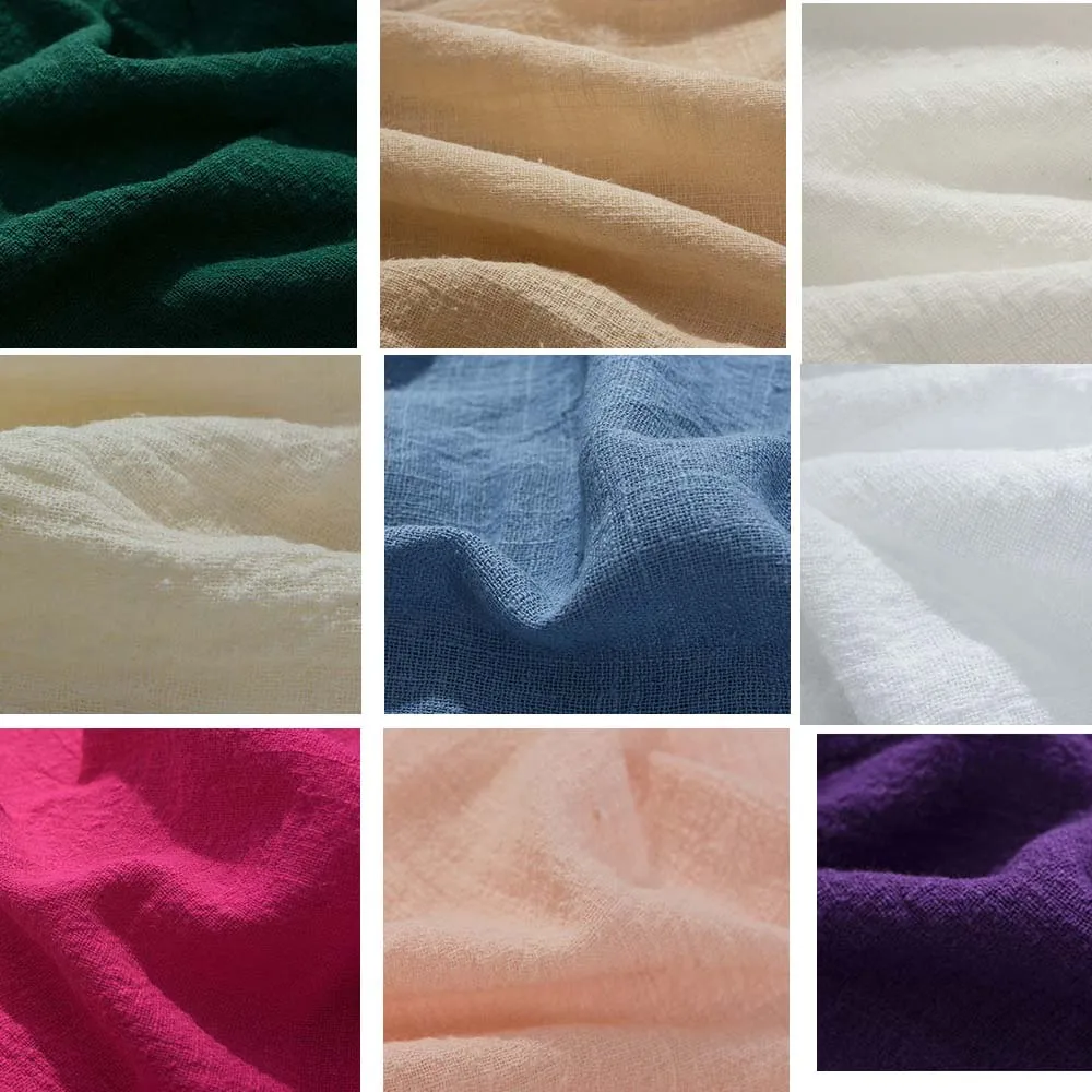PPCrafts Cotton cloth texture of bamboo cotton Chinese crepe fabric folds linen summer National handmade clothing | Дом и сад