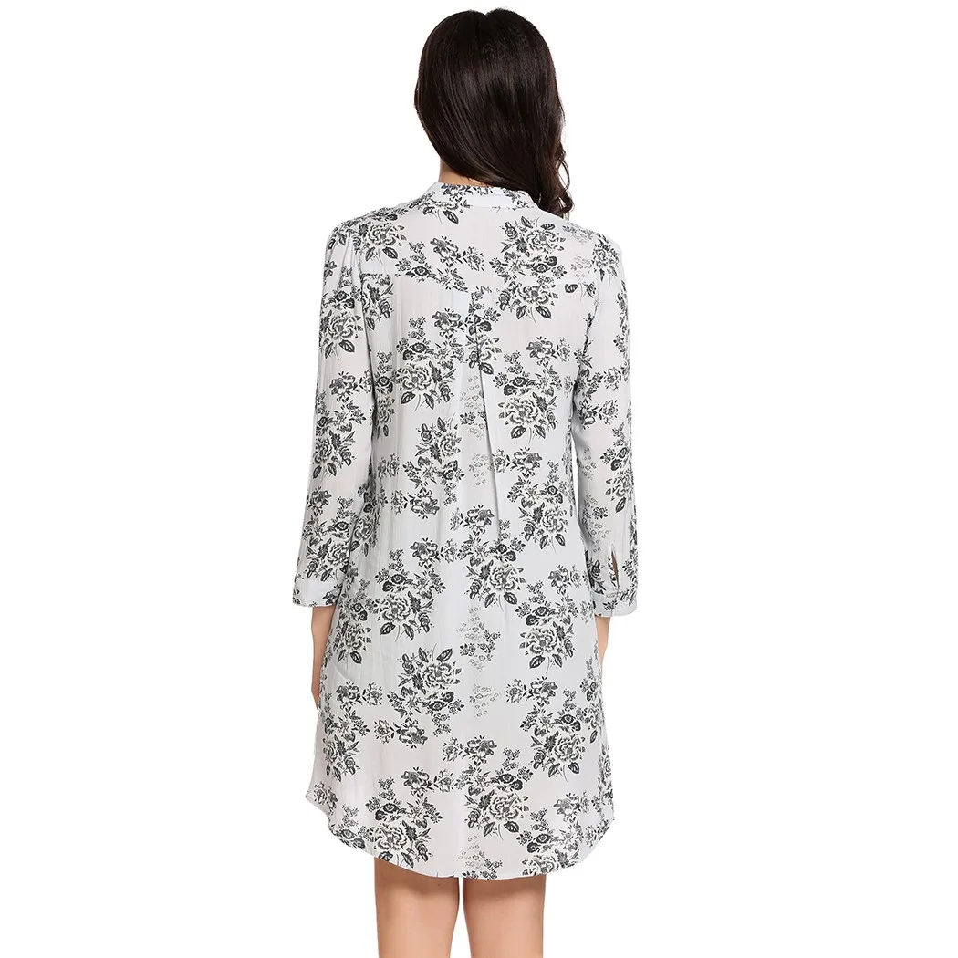 Женская длинная рубашка ACEVOG повседневная приталенная блузка в стиле ретро с