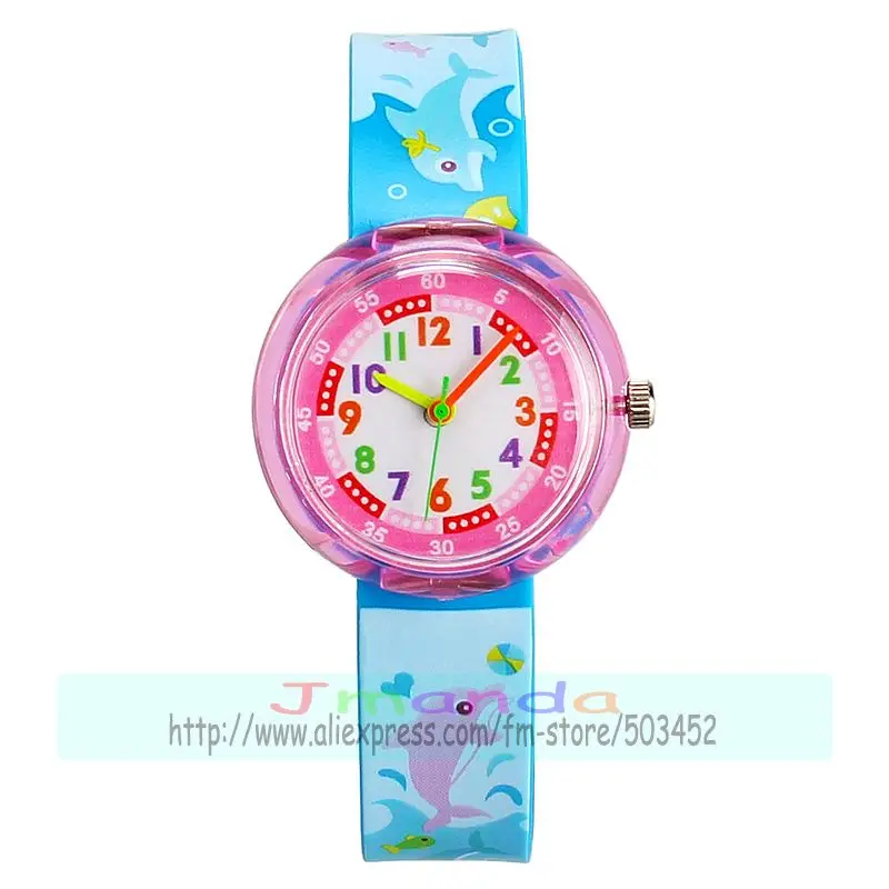 100 шт./лот Милые Детские Силиконовые кварцевые часы Повседневные детские яркие
