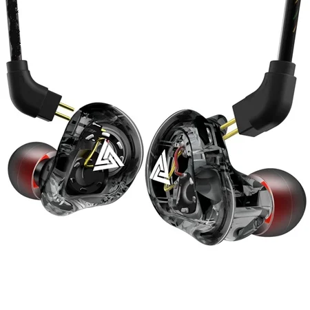 Оригинальные наушники QKZ VK1 4DD в ухо, HIFI DJ Monito, спортивные наушники для бега, наушники, гарнитура, вкладыши, fone de ouvido audifonos - Color: black no mic