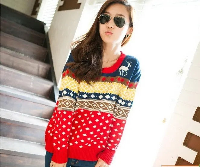Новинка осенне-зимняя одежда рождественские пуловеры с длинным рукавом и