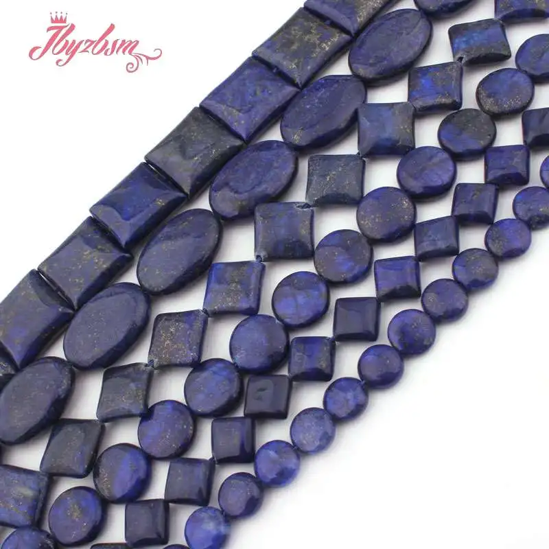 8 10 12 20mm Round Coin Square Rondelle Blue Lapis Lazuli Stone Beads For DIY Necklace Bracelet Jewelry Making 15&quot Free Shipping |