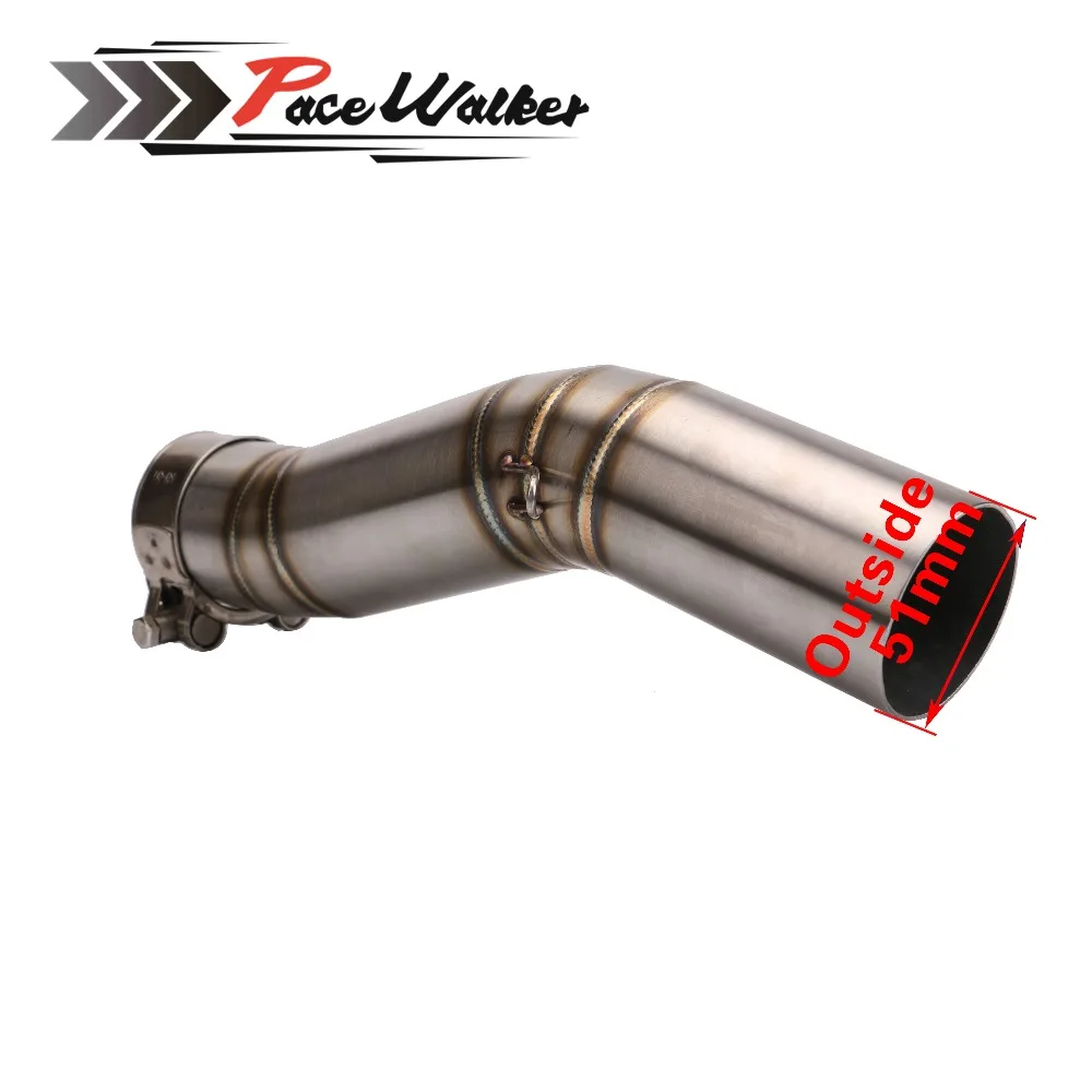 51 мм выхлопных газов изменение скутер выхлопная труба + Нержавеющая сталь