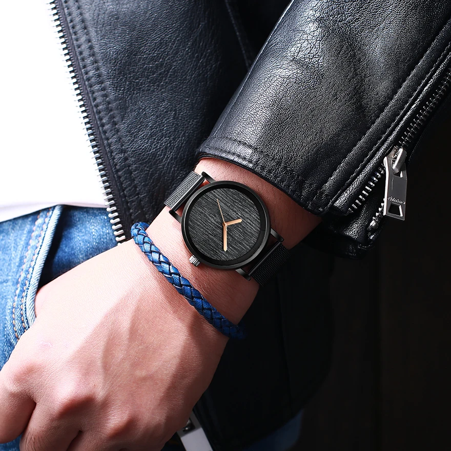 Роскошные Серебристые ультратонкие минималистичные кварцевые часы с деревянной