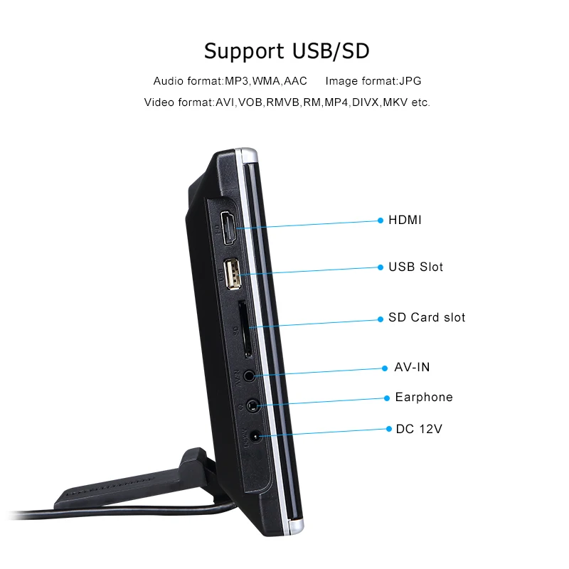 2PSC 10 1 &quotHD цифровой TFT ЖК-экран авто подголовник автомобиля монитор USB/SD/HDMI DVD плеер