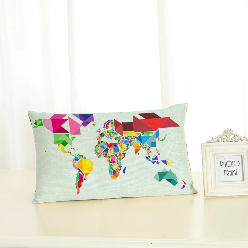 HD 30x50 Map Housewear Зеленый завод стул мягкий чехол мягкий комплект наволочек Almofadas хлопковые льняные квадратные