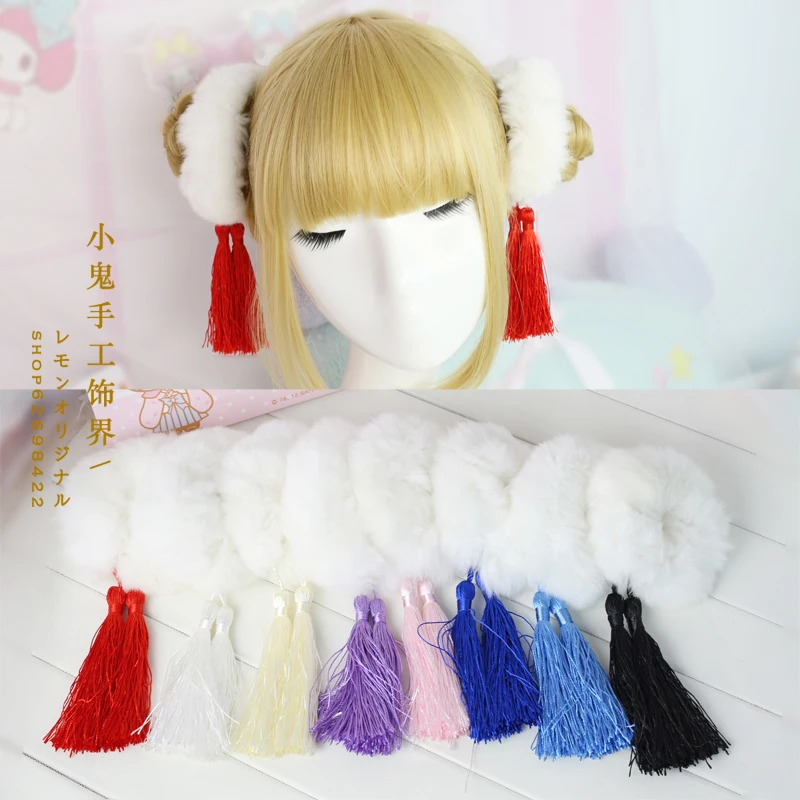 Кольцо ручной работы LOLTA из натурального кроличьего меха однотонная плюшевая