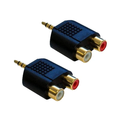 Хорошая 2x RCA Женский до 1x3 5 мм штекер аудиосигнала адаптер|phono|phono rcaphono jack |