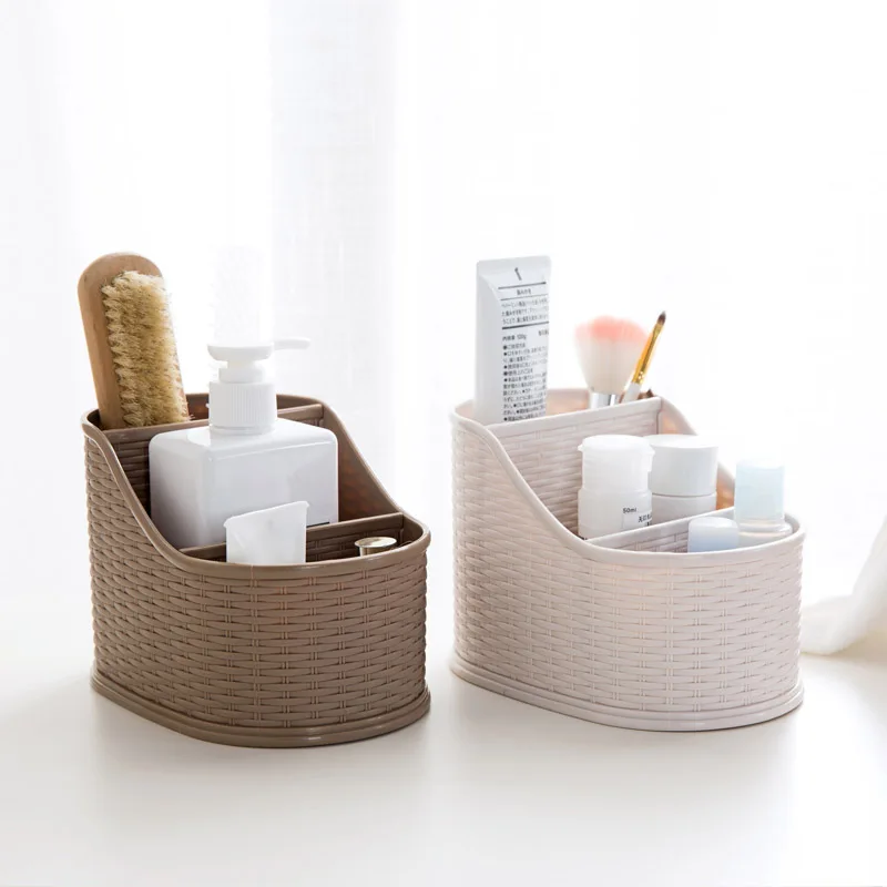 LIYIMENG Desktop Box Remote Control Organizer Makeup Brushes Holder Bathroom Storage Cosmetics Rack Dressing Basket | Дом и сад