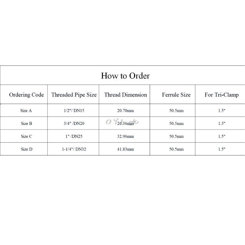 Гигиенический фитинг трубы с наружной резьбой из нержавеющей стали тройной