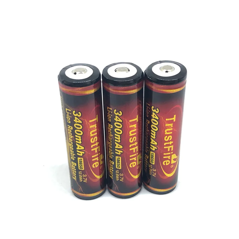 2pcs/lot TrustFire Protected 18650 3.7V 3400mAh Lithium Battery Rechargeable Batteries with PCB For LED Flashlights Headlamps |