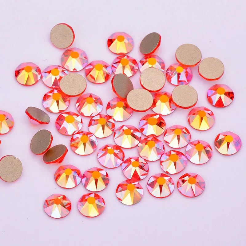 Orange Red AB 50pcs JUNAO ss20 Оранжевый Красный AB граненые стразы стекло с плоской задней частью камни для дизайна ногтей украшения не Швейные Стразы для маникюра - Цвет: Orange Red AB 50pcs