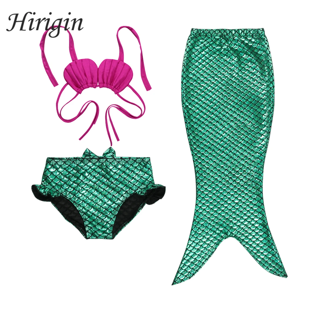 Hirigin 3 шт. купальники для девочек детский купальник русалки женский с хвостом