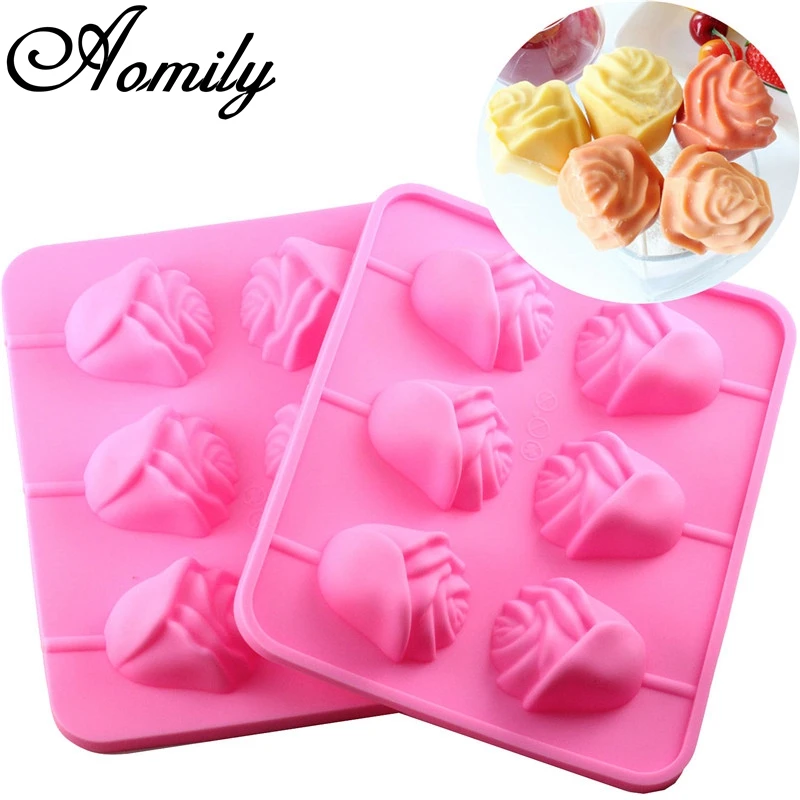 Силиконовый поднос Aomily в форме розы форма для леденцов шоколада детской кухни