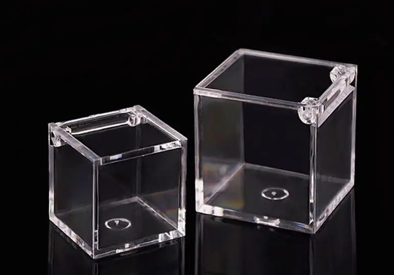 200pcs Food Grade Clear Plastic Square Box Candy Flip Transparent Gift Packing Case Wedding Favor Souvenirs SL4001 | Дом и сад