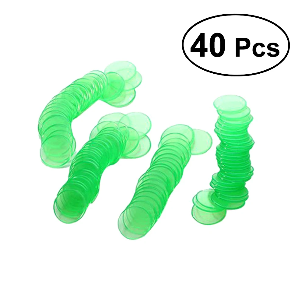20/30/40/80pcs Transparent Counters Counting Bingo Chips Plastic Markers Bingo Supplies Poker Chips Casino Bingo Markers Token