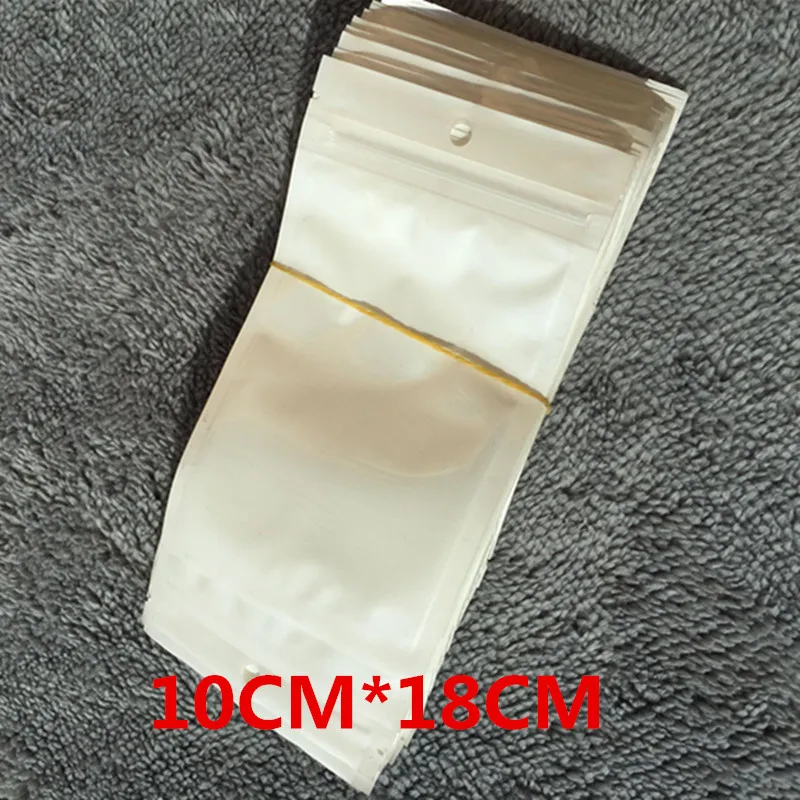 

10cm*18cm White/Clear Reclosable Valve Zipper Plastic Retail Packaging Bag, Ziplock Zip Lock Bag Retail Package W/ Hang Hole