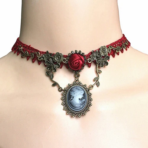 Новинка женское винтажное роскошное ожерелье готическое колье кружевной цветок
