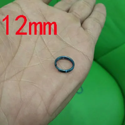 Blue 12MM Синий чистый титан Сплит Кольцо Брелок двойная петля круглый TC4 брелок пряжка EDC Открытый Кемпинг гаджеты J211 - Цвет: Blue 12MM