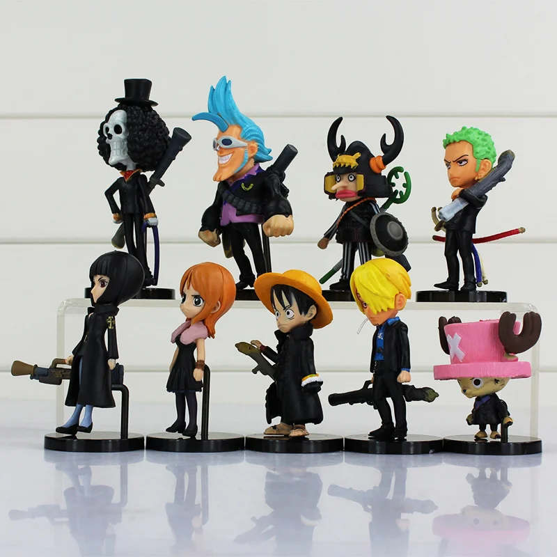 9 шт./лот горячие аниме соломенные шляпы Luffy Roronoa Zoro Sanji мини ПВХ экшн-фигурки куклы