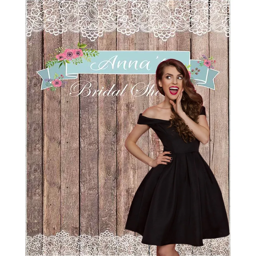 Allenjoy красивые кружева с цветами винтажный деревянный фон Свадебный свадебный