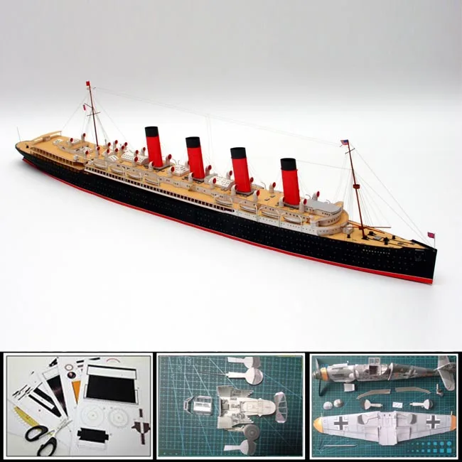 Paper Model Ship Canada Cunard liner MAURETANIA simulation toys 1:400 scale 60CM Long 3d puzzles handmade decoration papercraft | Игрушки и