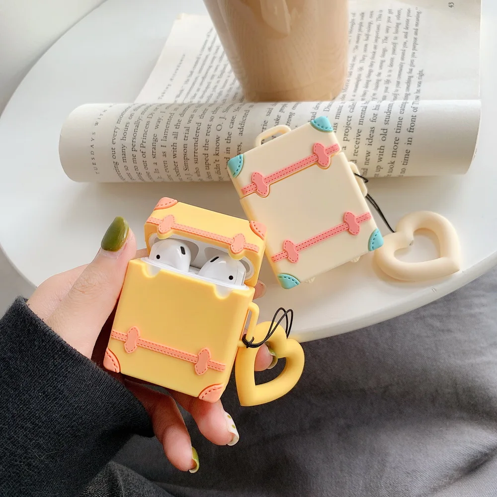 Модный квадратный чемодан дизайн защитный силиконовый Bluetooth беспроводной чехол