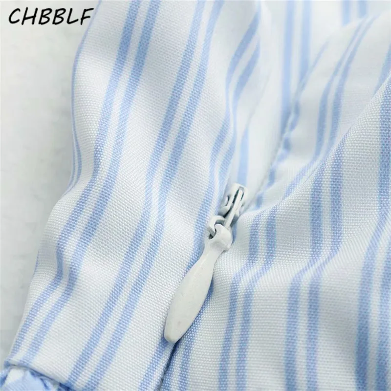 CHBBLF women striped short style camis blouse sleeveless backless pleated tops side zipper female chic shirts BGB9099 | Женская одежда