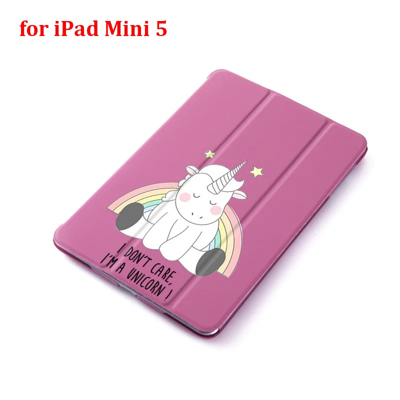 for mini 5 Мультяшный чехол с единорогом для iPad Mini 1 2 3 4 5 чехол для планшета для iPad Mini 5 7,9 дюймов из искусственной кожи - Color: for mini 5